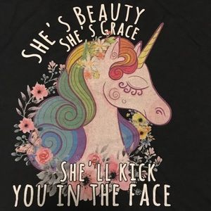 Sass unicorn razor back tank